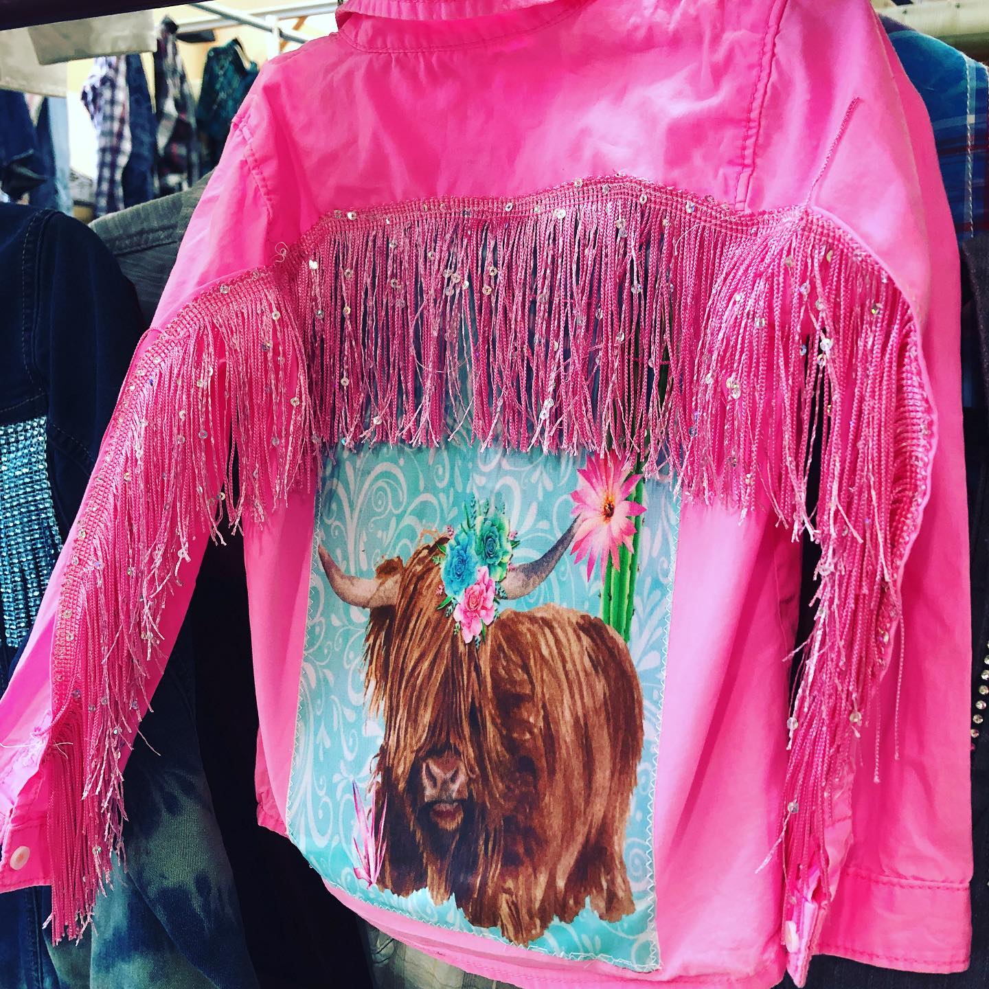 Pink fringe Highland Snap Shirt