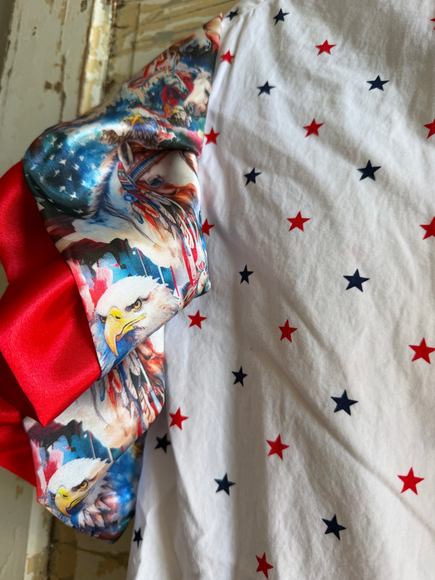Bubble Sleeve Star & War Horse, Eagles Shirt- S