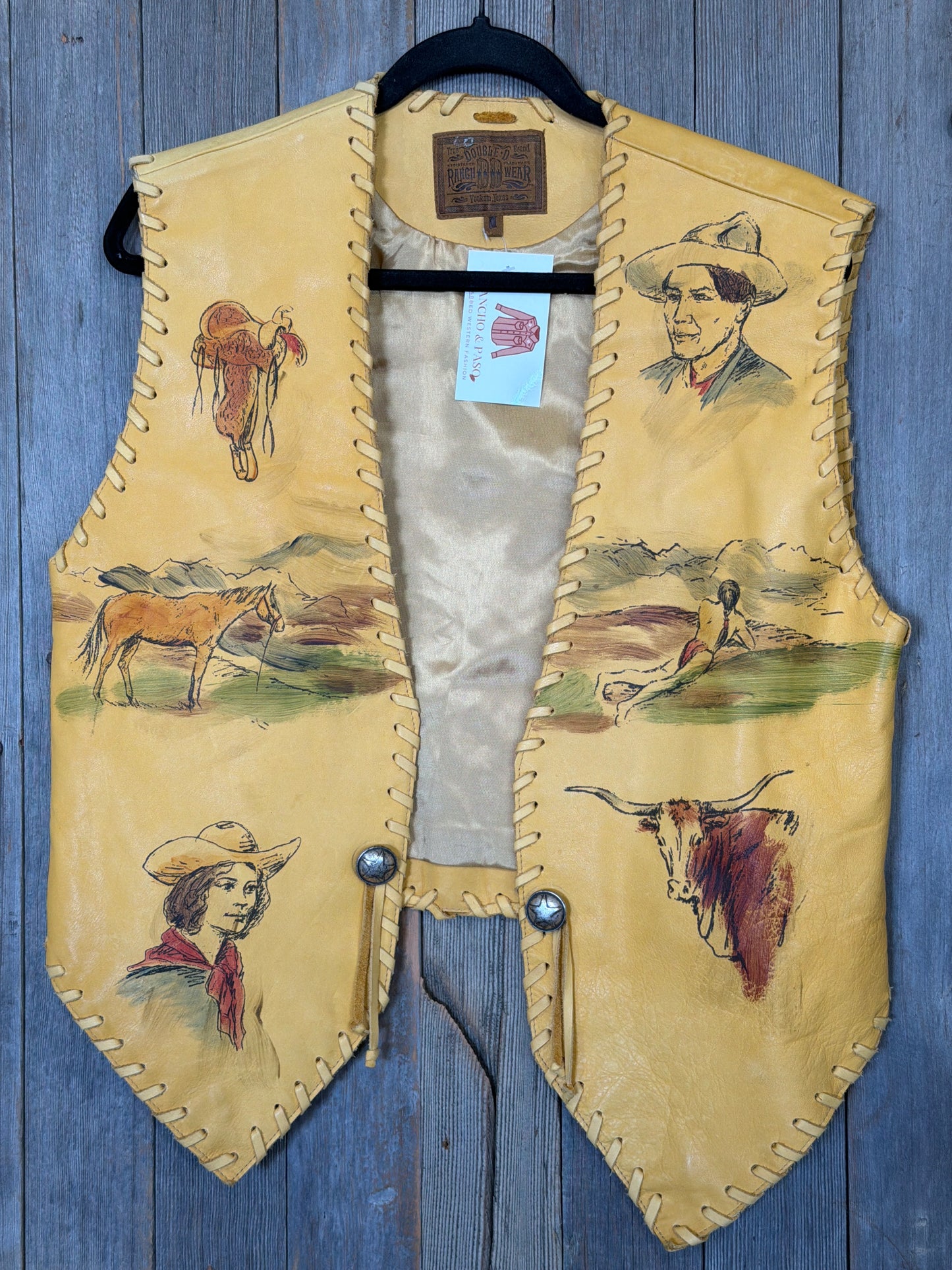 Vintage Double D Ranch Wear Leather Vest medium