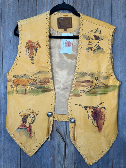 Vintage Double D Ranch Wear Leather Vest medium