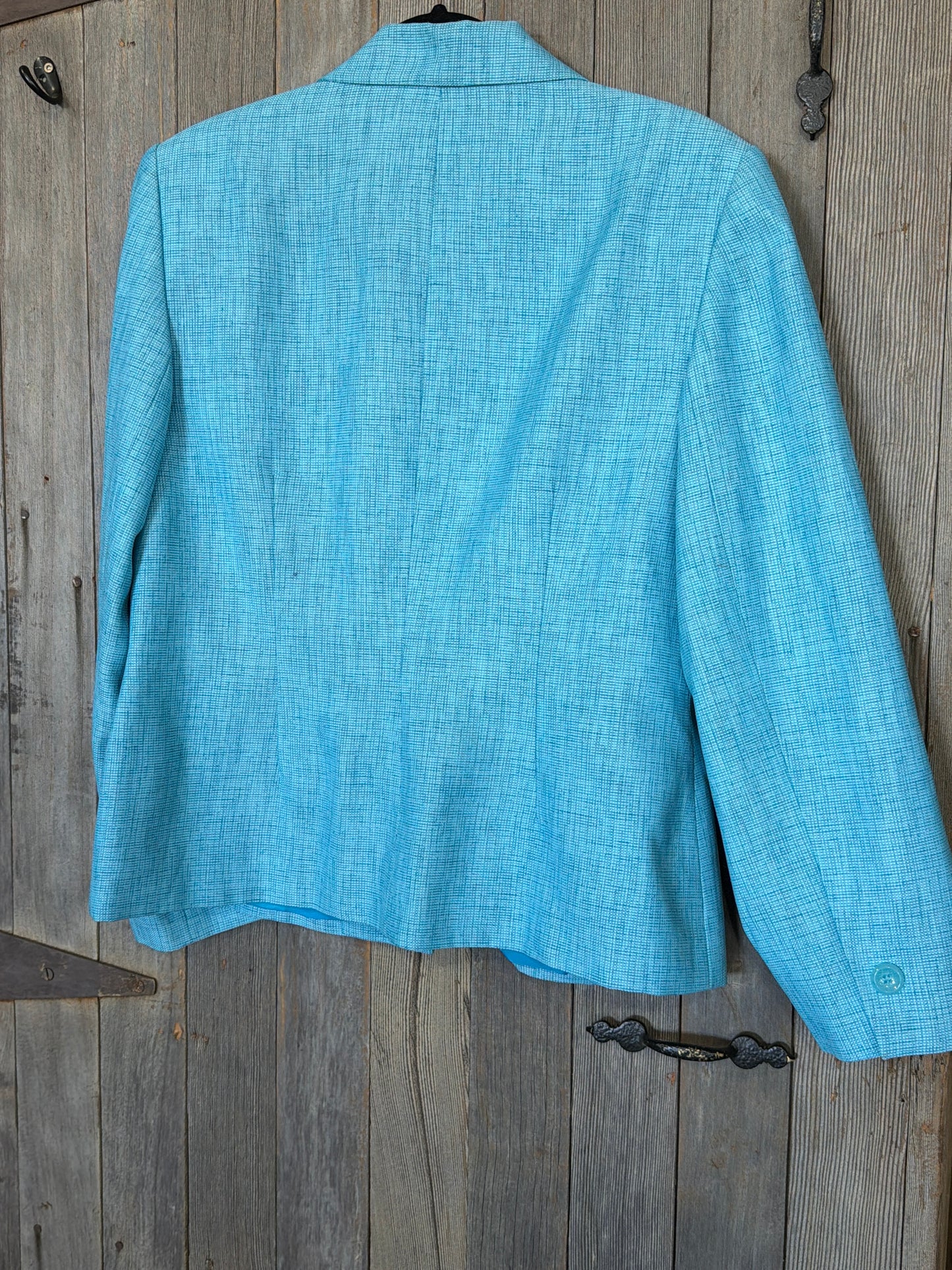 Light Blue with Turquoise stitching blazer size 14 Large