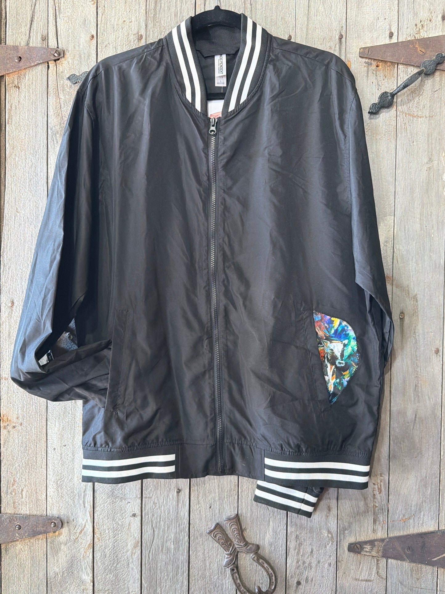 New Windbreaker Jacket with Satin Patches Large
