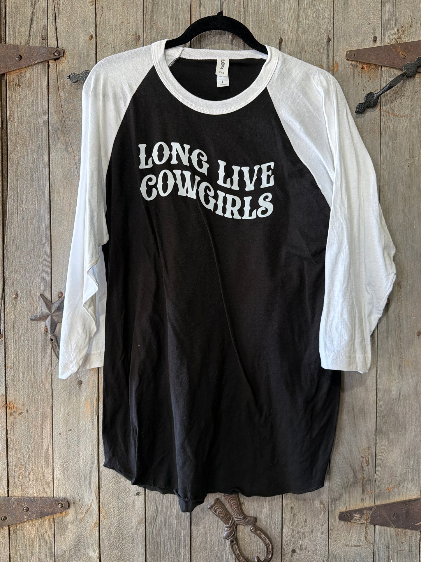 Unisex Raglan large Long Live Cowgirls