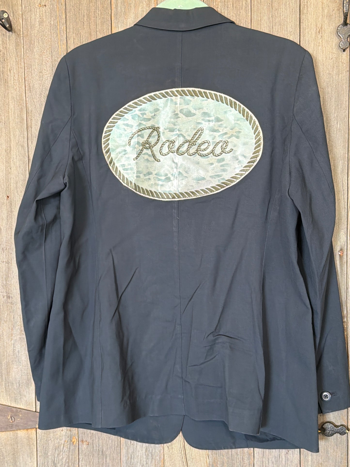 Navy satin Rodeo Patch Blazer L