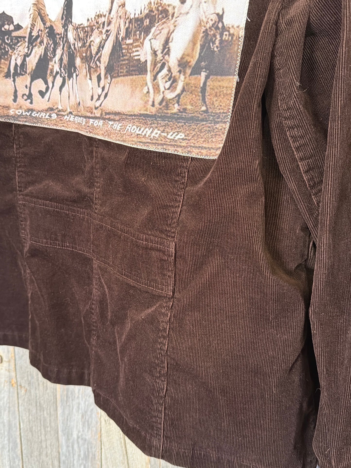 Headed To Roundup Cowgirls Corduroy Jacket 2X