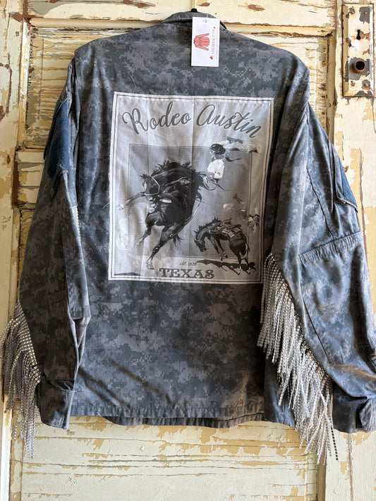 Vintage Camo Military Rodeo Austin -L