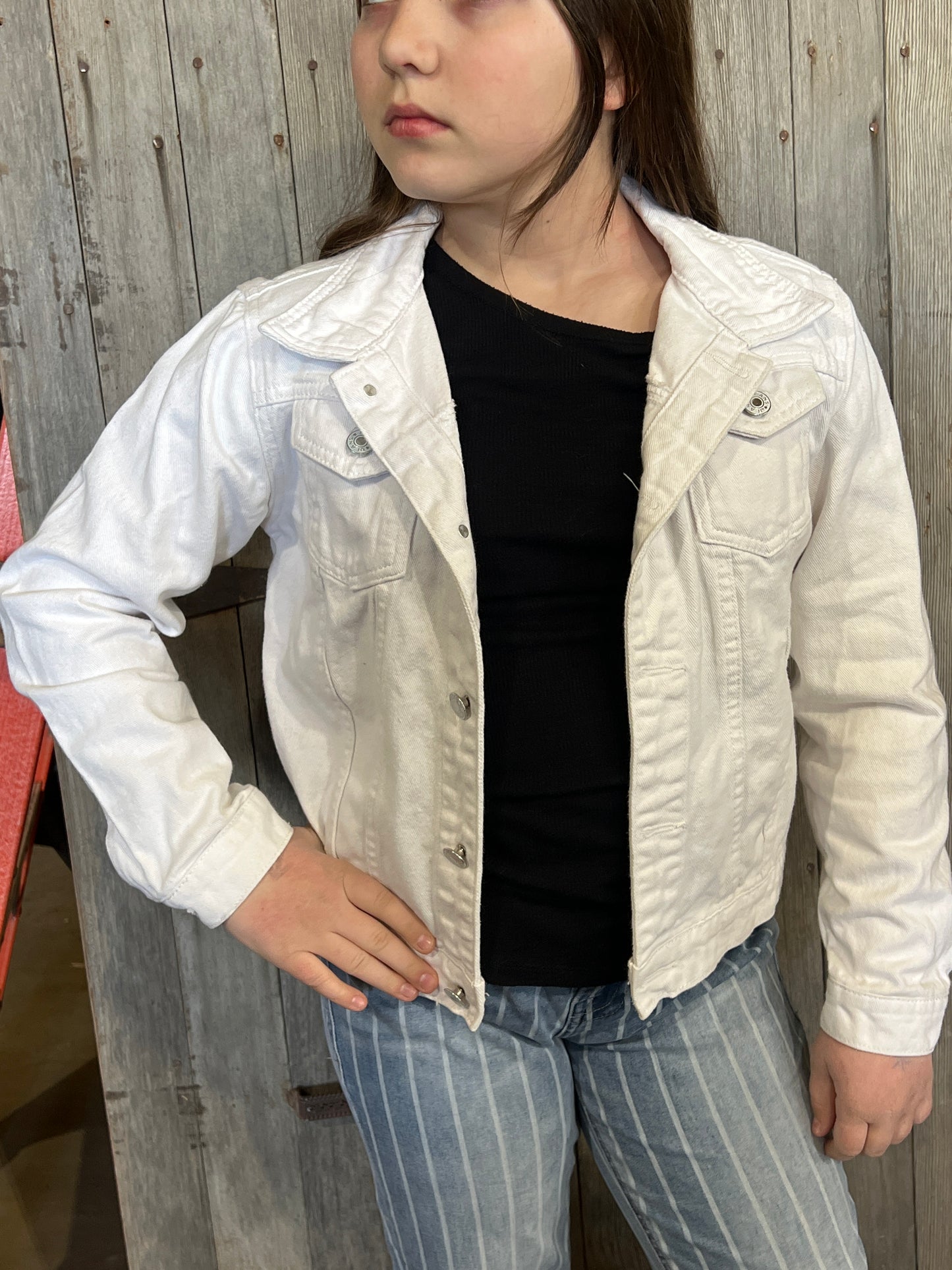 Dolly Parton white jean jacket
