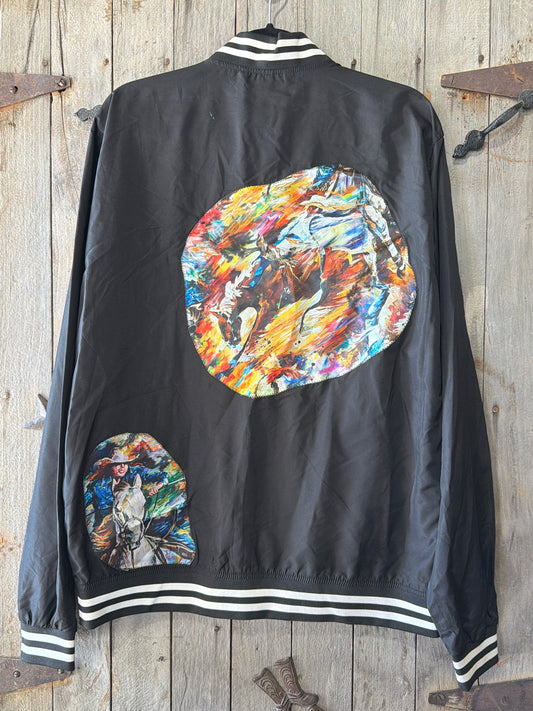 New Windbreaker Jacket with Satin Patches Large