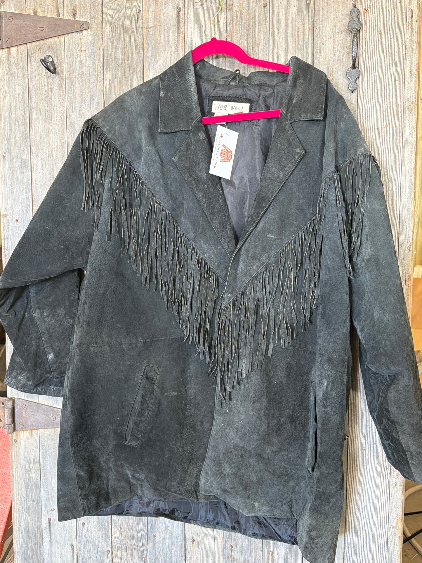 Vintage oversized suede fringe jacket. XL