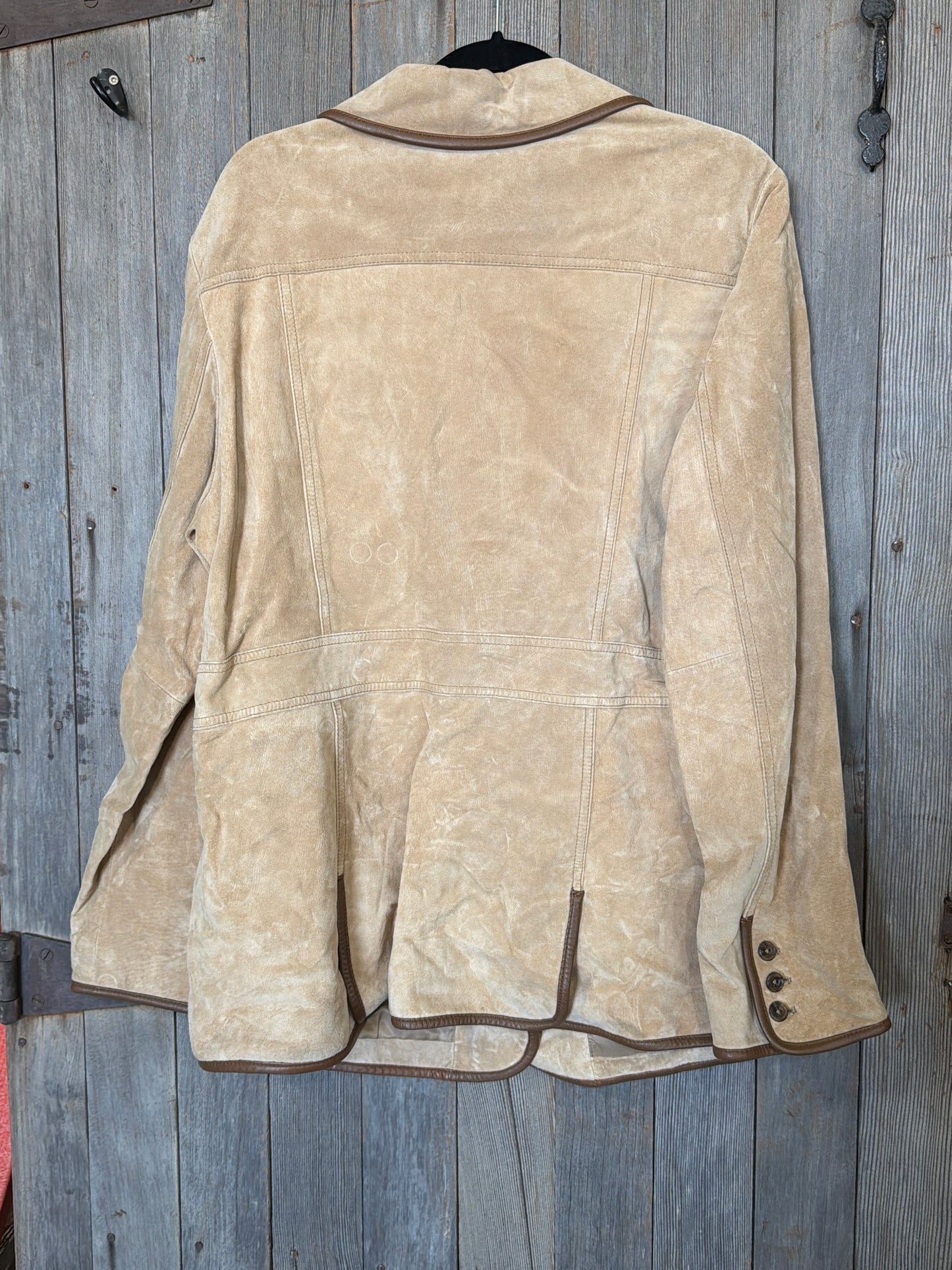 Eddie Bauer Suede Button Up Coat 2XL