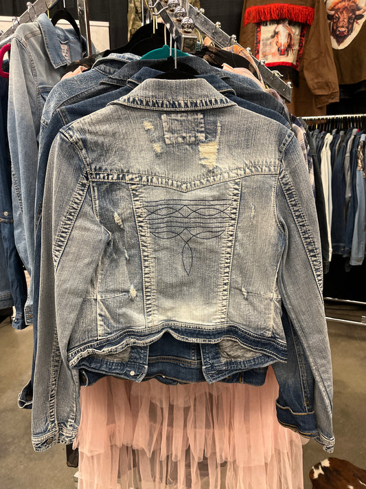 Distressed Boot Stitch in Navy