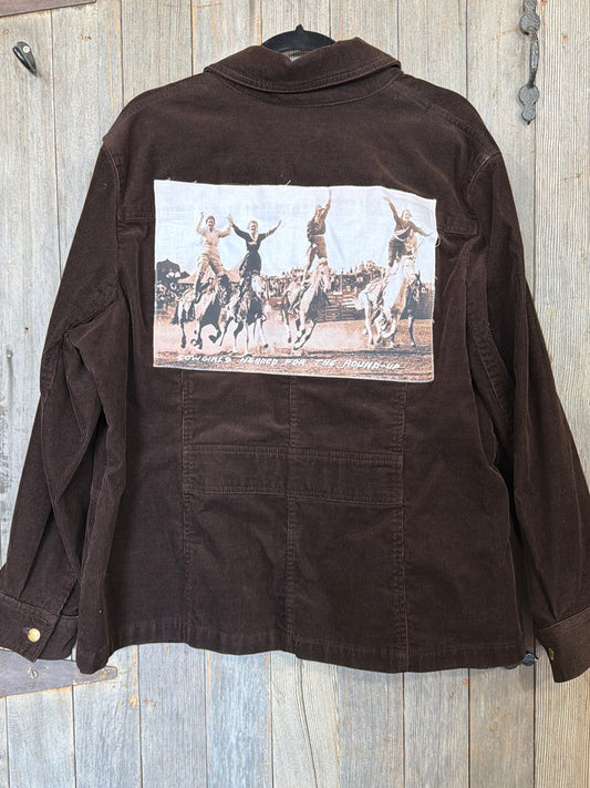 Headed To Roundup Cowgirls Corduroy Jacket 2X