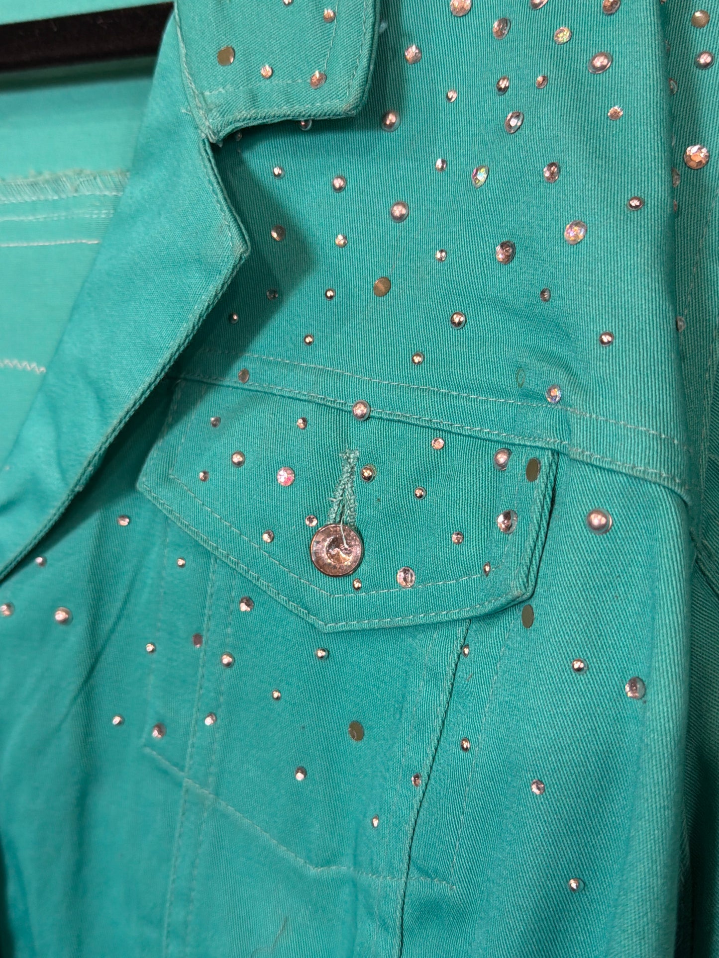 MMIW 2X turquoise Red Handprint lightweight jacket