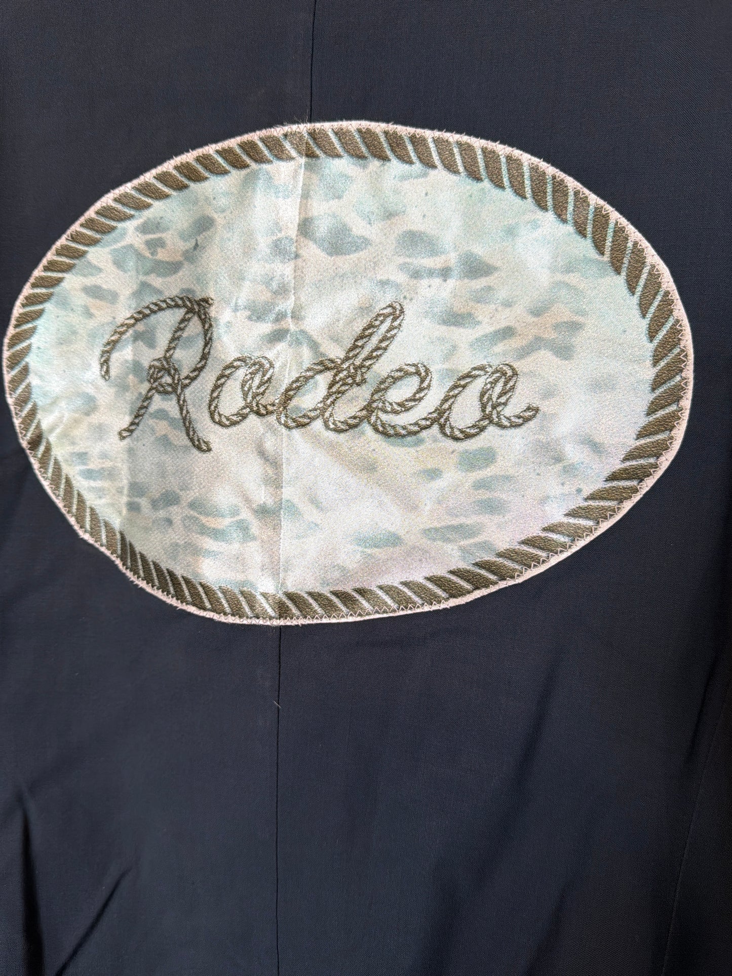 Navy satin Rodeo Patch Blazer L