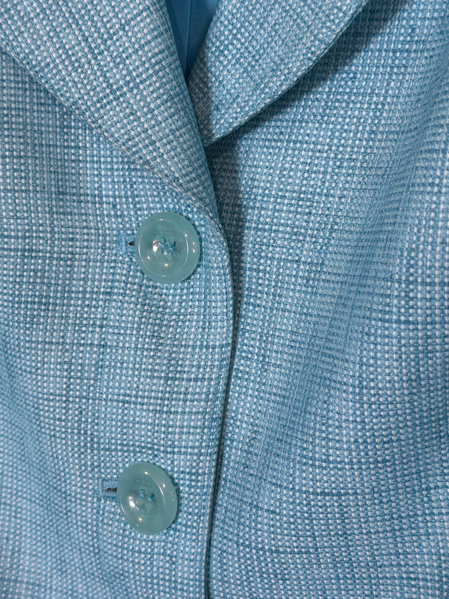 Light Blue with Turquoise stitching blazer size 14 Large