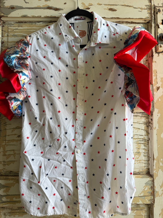 Bubble Sleeve Star & War Horse, Eagles Shirt- S