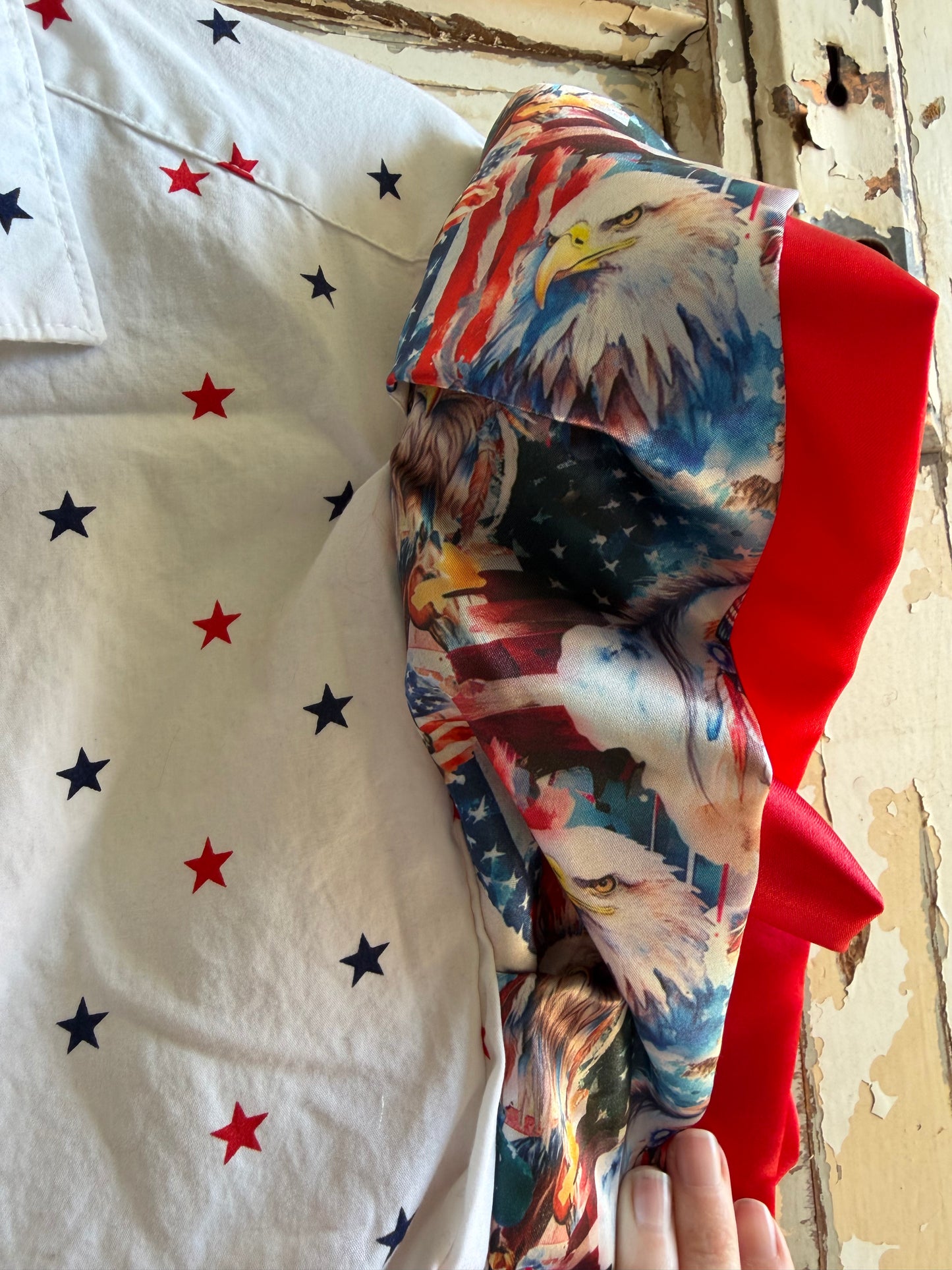 Bubble Sleeve Star & War Horse, Eagles Shirt- S