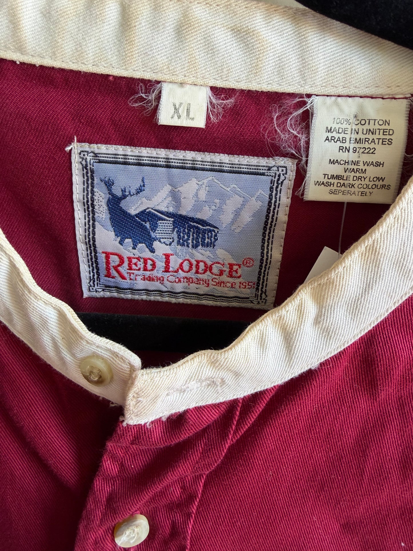 Banded Collar Vintage Shirt- XL