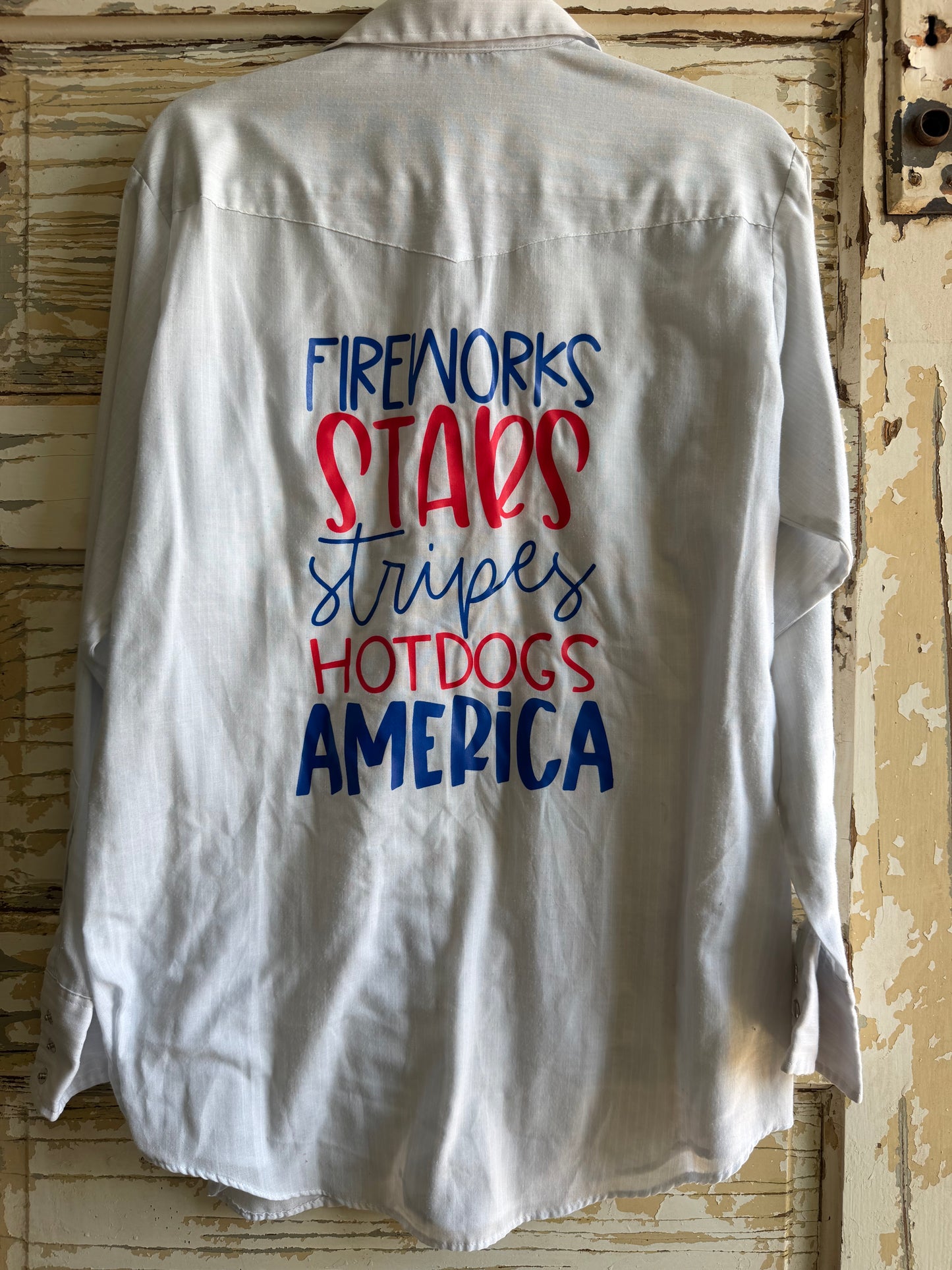 Vintage Snap with Screen Print - M