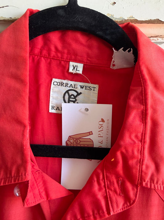 Short Sleeve Red Snap- XL