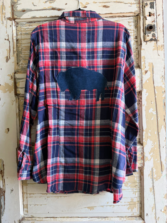 Flannel with Denim Buffalo - 3xL